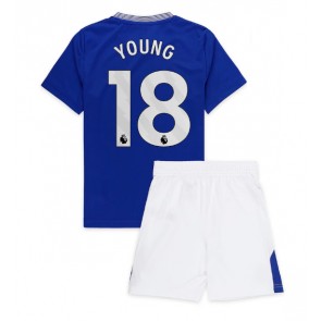 Everton Ashley Young #18 Hjemmebanesæt Børn 2024-25 Kort ærmer (+ korte bukser)